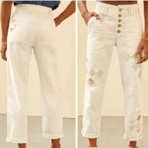 Pilcro Anthropologie The Wanderer patched utility pants 32